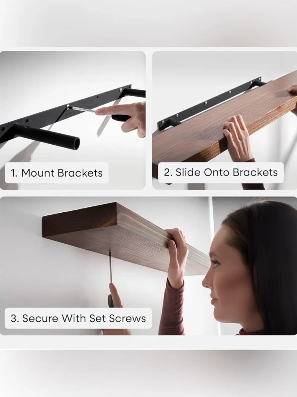 Walnut Wooden Floating Shelves-Like New!